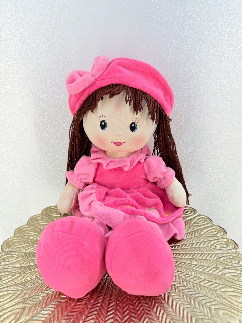 Charming‎ Toys Pink Rag Doll Plush Stuffed Toy 18” Strawberry Dress